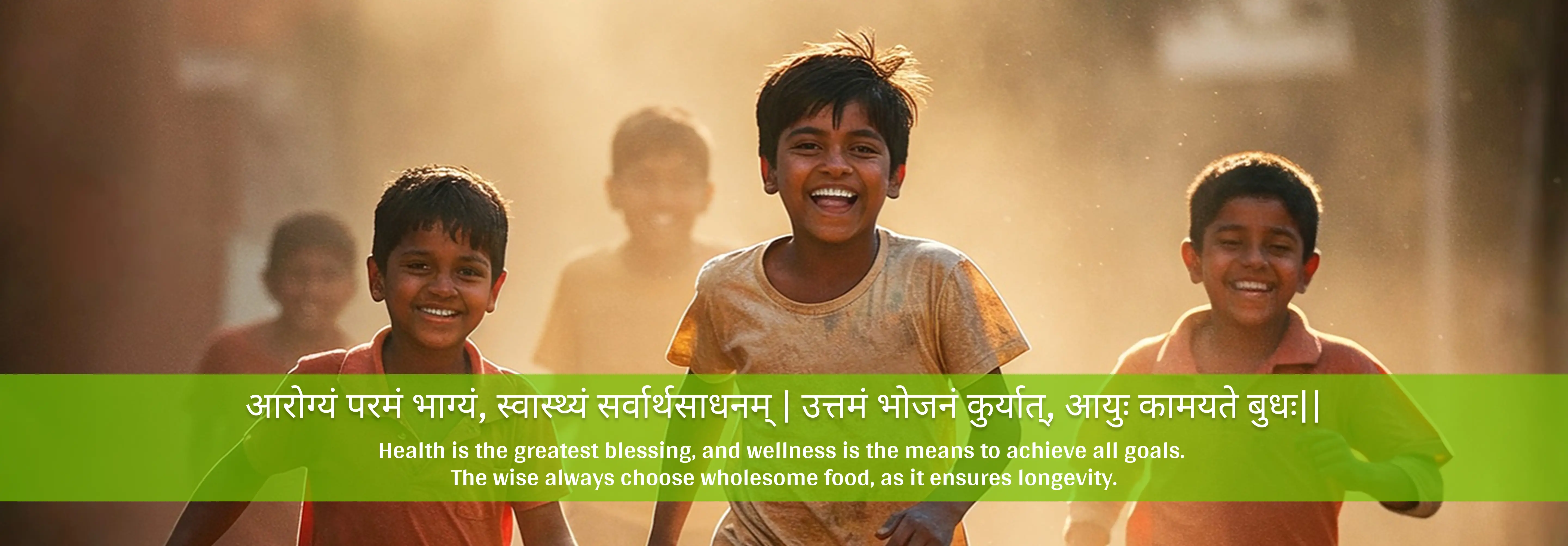 Promotional banner showing organic food and healthy lifestyle products